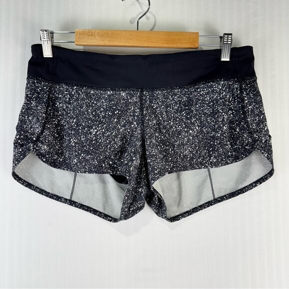 Lululemon Speed Short Mini Splatter White/Black Women's Size 8 Swift Ultra Run - Picture 1 of 6